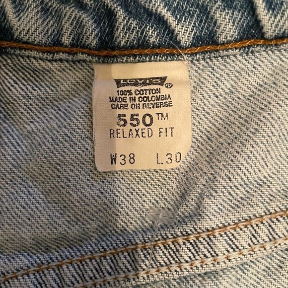 Levis Vintage 1997 Orange Tab Relaxed Fit 550 Mens Jeans- Light Wash size 38x30 - Picture 9 of 9